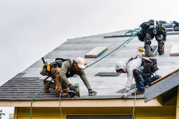 Professional Gutter Installation technician working in Longbranch, WA